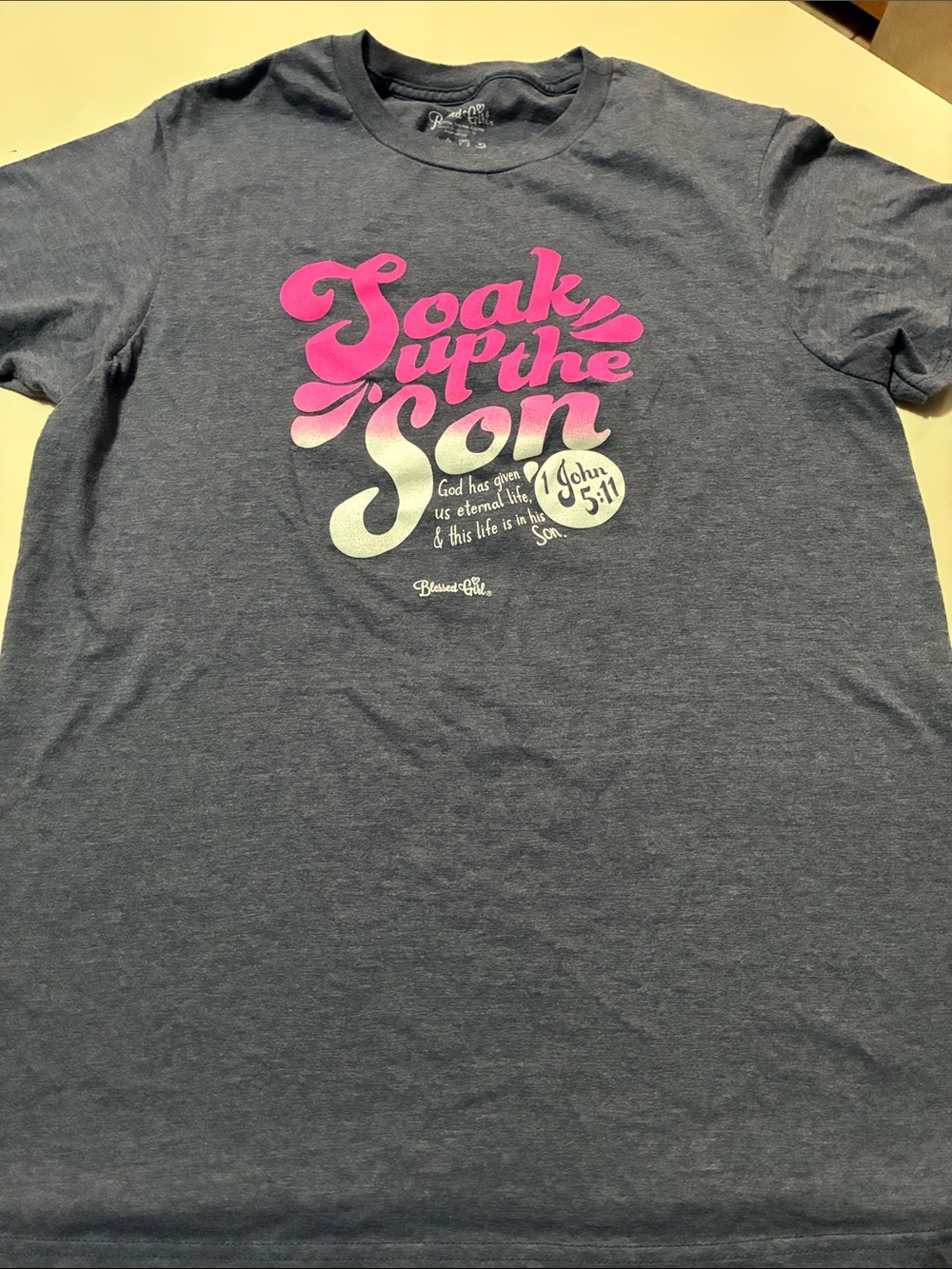 Soak Up The Son Short Sleeve Tee - Gray & Pink